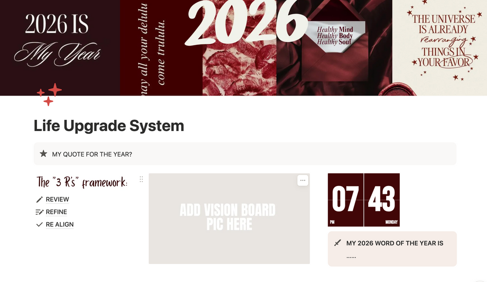 Life Upgrade System Notion Template